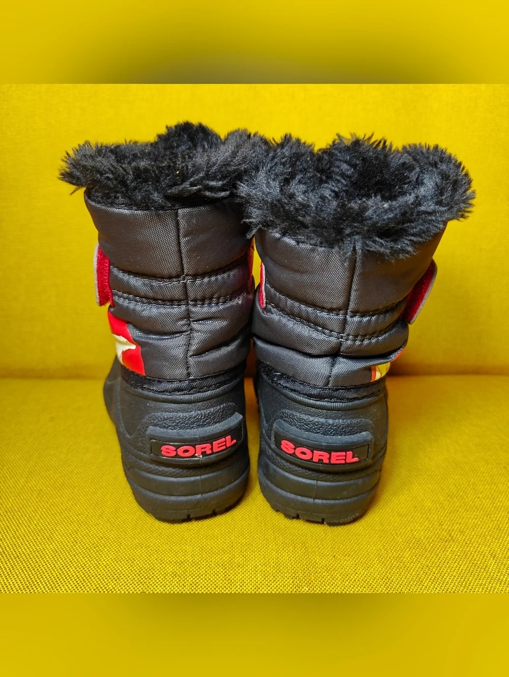 Sorel Toddler Black Red Waterproof Rubber Isolated Pink Black Waterproof Winter